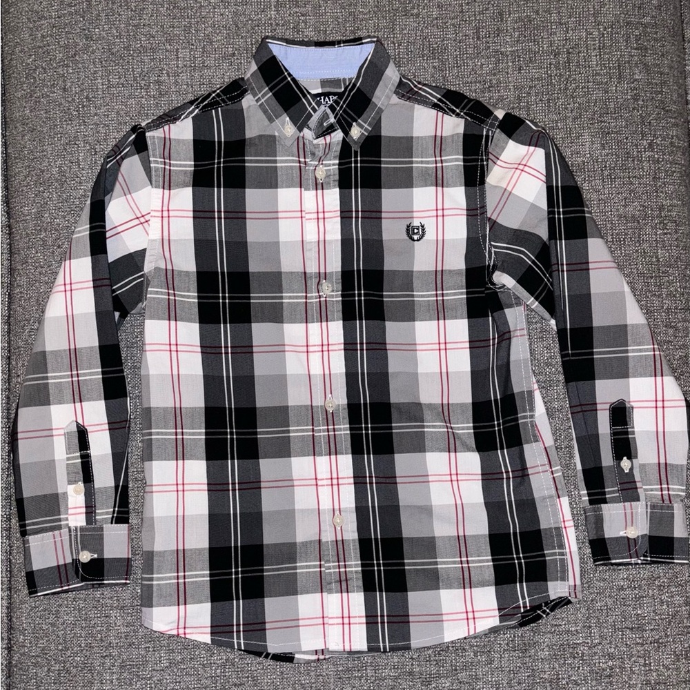 Boys Chaps Button Down Shirt Size 7